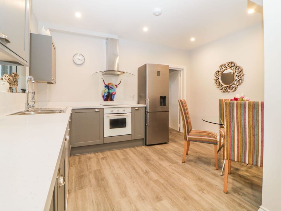 Fridge, dishwasher, electric kettle, toaster