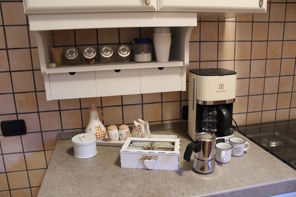 Full-size fridge, microwave, oven, stovetop