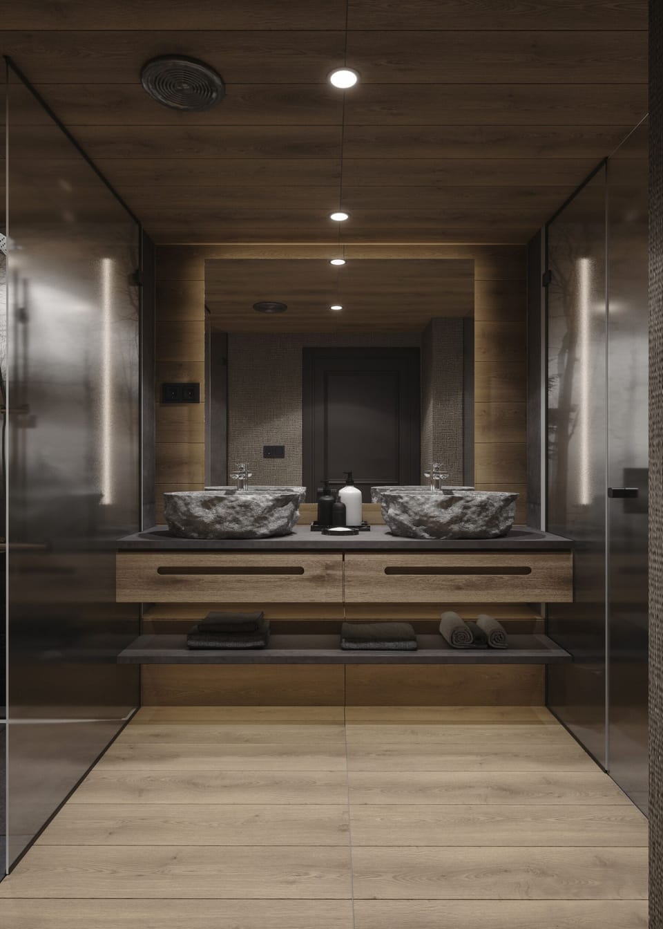 Shower, free toiletries, hair dryer, bathrobes