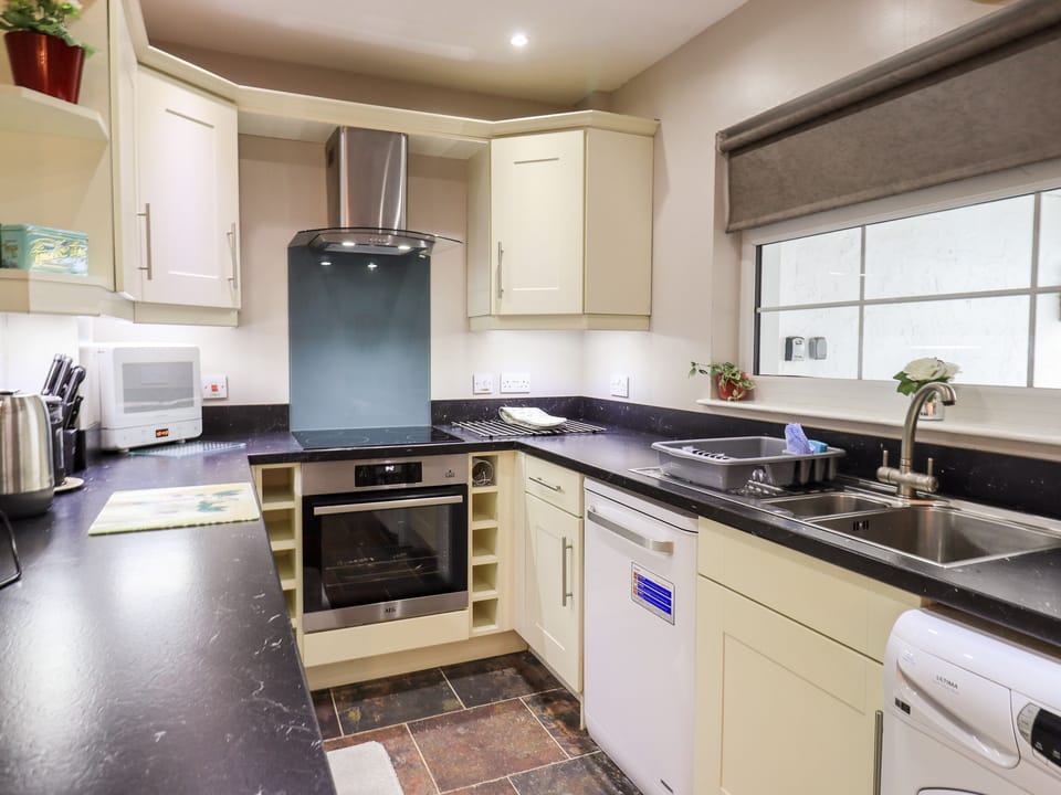 Fridge, dishwasher, electric kettle, toaster