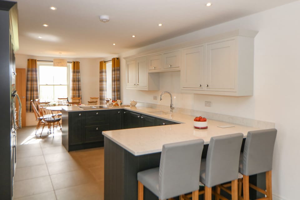 Fridge, dishwasher, cookware/dishes/utensils