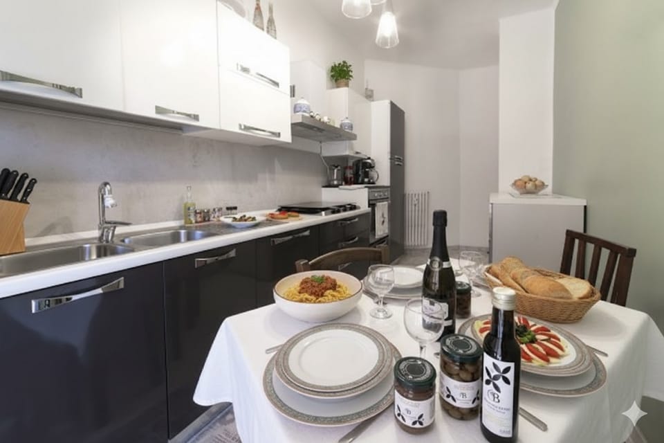 Apartment | Private kitchen | Full-size fridge, microwave, oven, stovetop
