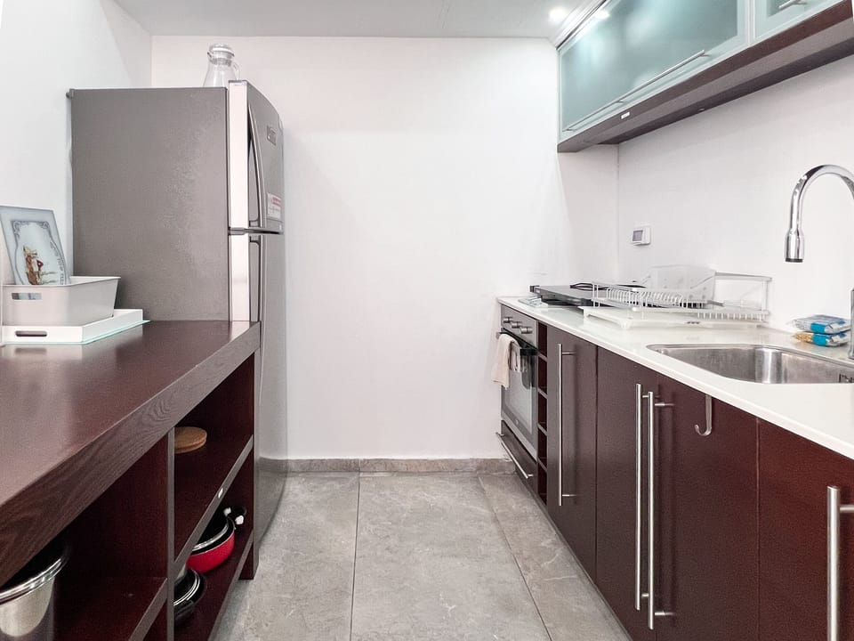 Apartment, 2 Bedrooms, Terrace | Private kitchen | Coffee/tea maker, full-size fridge, microwave, oven