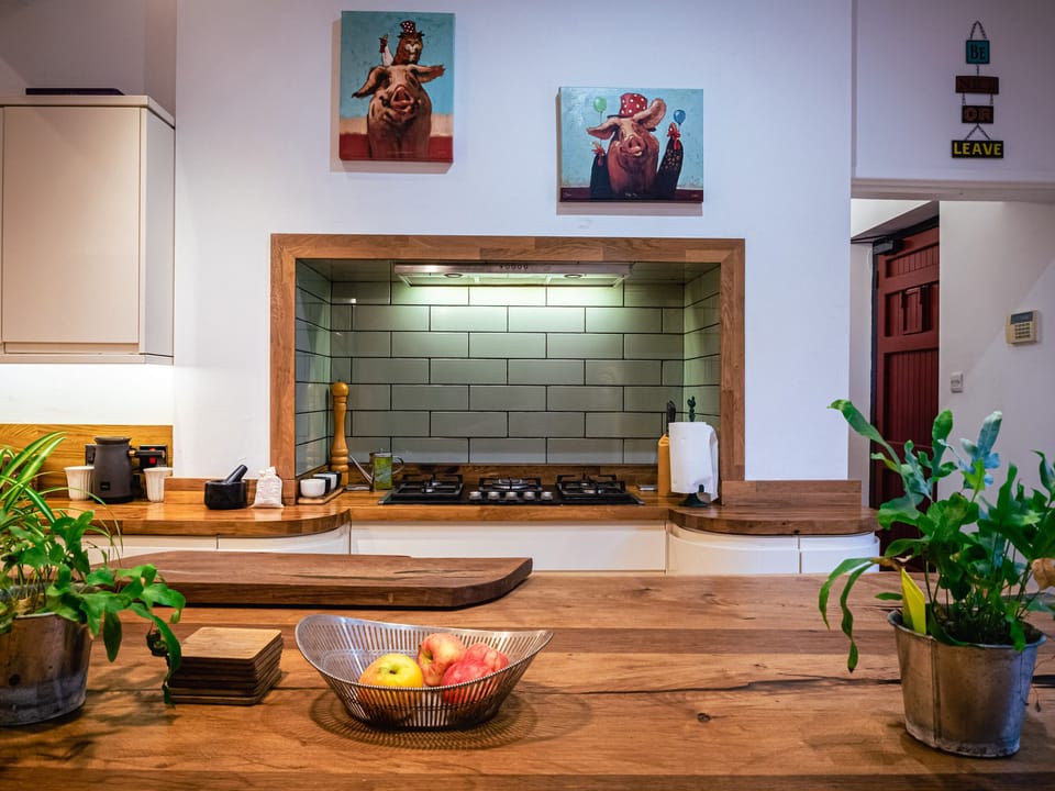 Fridge, dishwasher, electric kettle, toaster