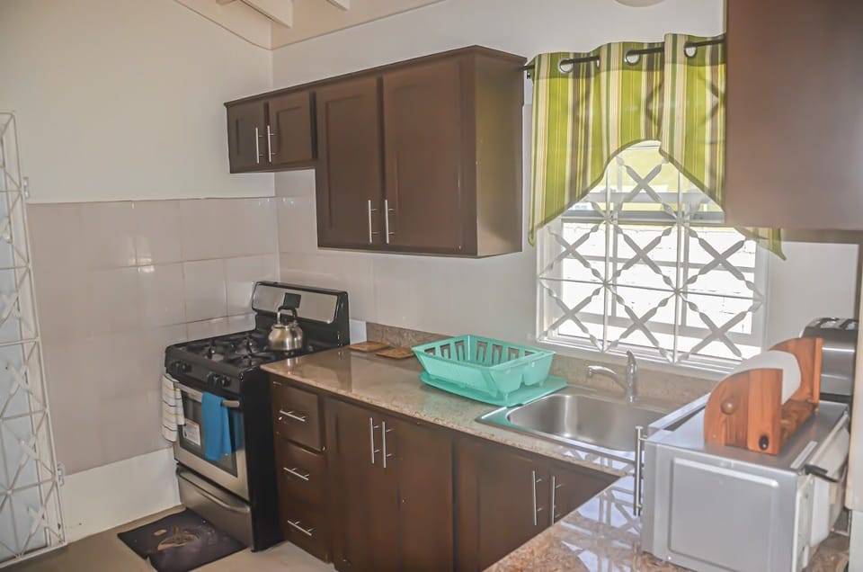Deluxe House | Private kitchen | Full-size fridge, microwave, oven, stovetop