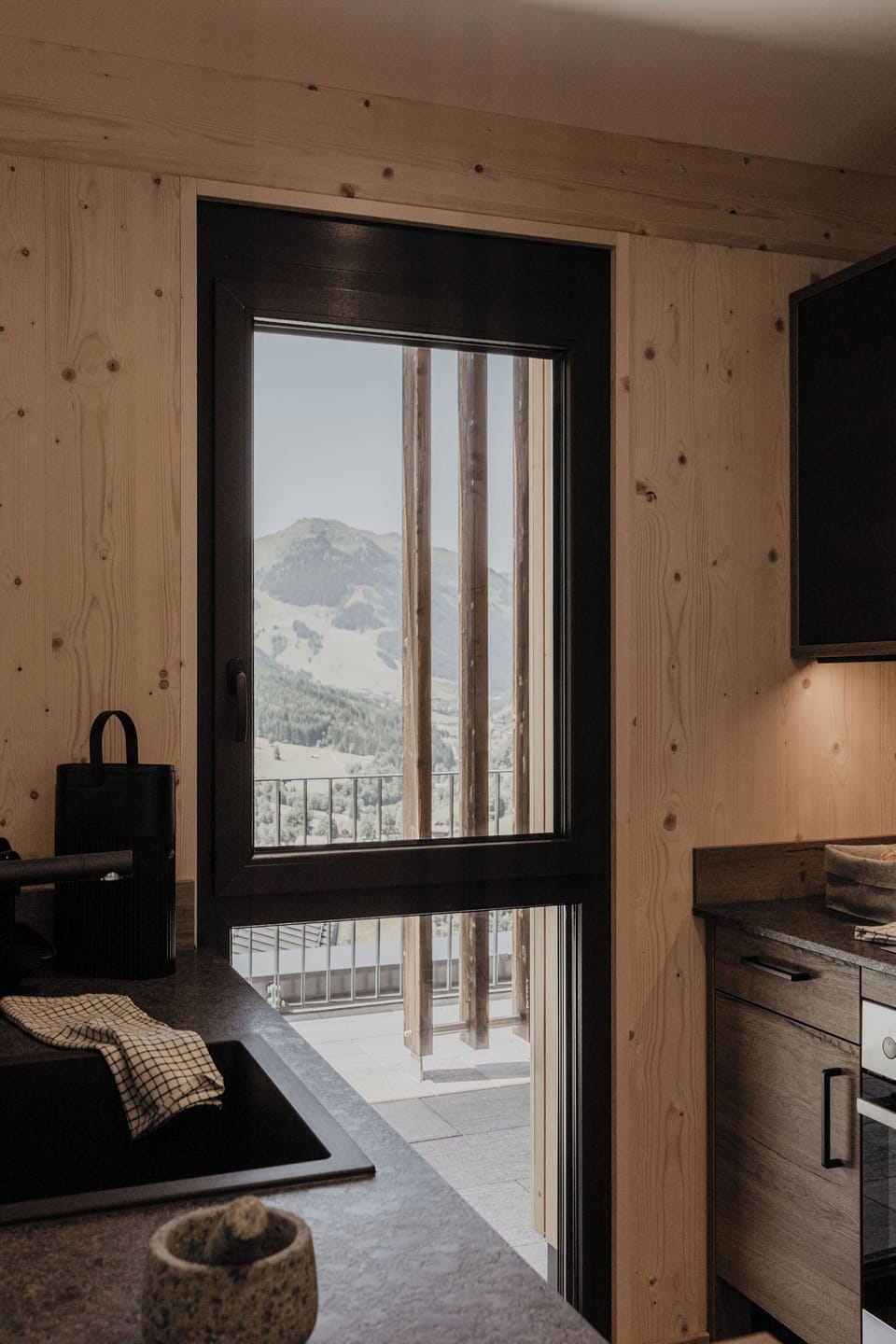 Deluxe Apartment, Patio (Abendsonne) | Private kitchen | Full-size fridge, stovetop, dishwasher, espresso maker