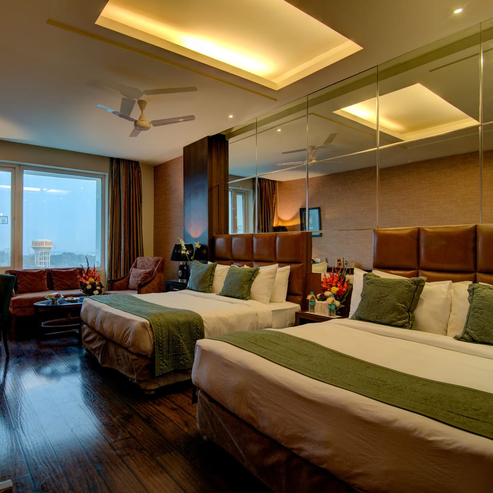 Twin Queen Room | 1 bedroom, premium bedding, desk, laptop workspace