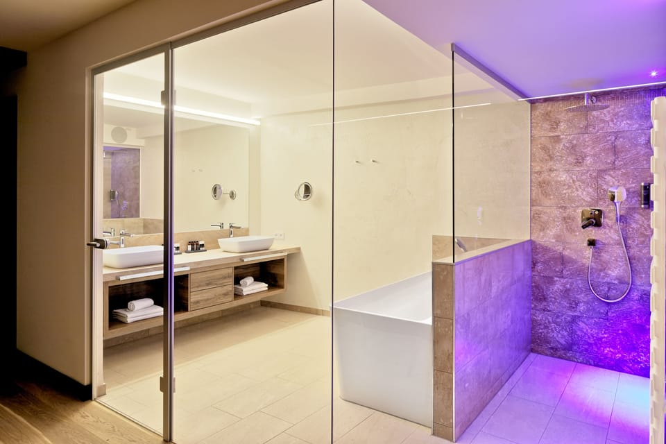 Suite | Bathroom | Free toiletries, hair dryer, bathrobes, slippers