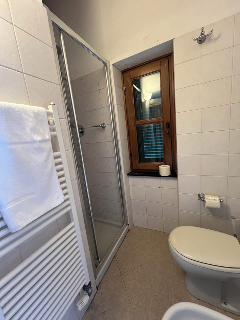Rainfall showerhead, towels