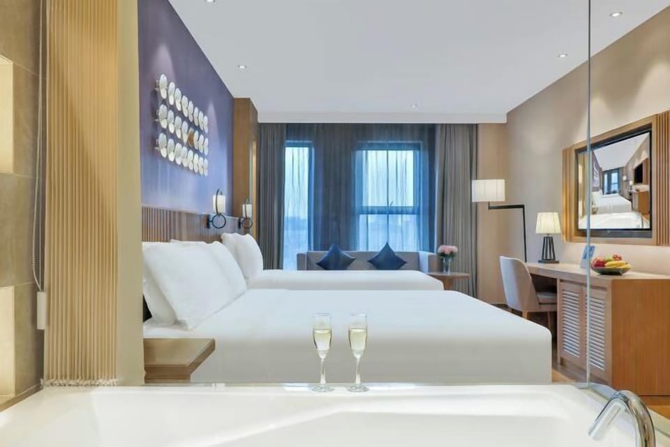 Down comforters, minibar (free items), WiFi (free), bed sheets