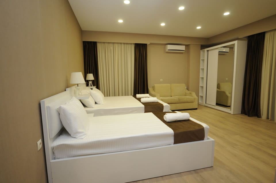 Premium bedding, iron/ironing board (on request), WiFi (free)