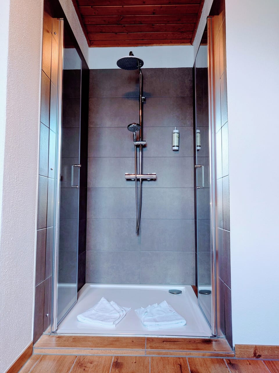 Classic Double Room | Bathroom | Shower, hair dryer, towels, soap