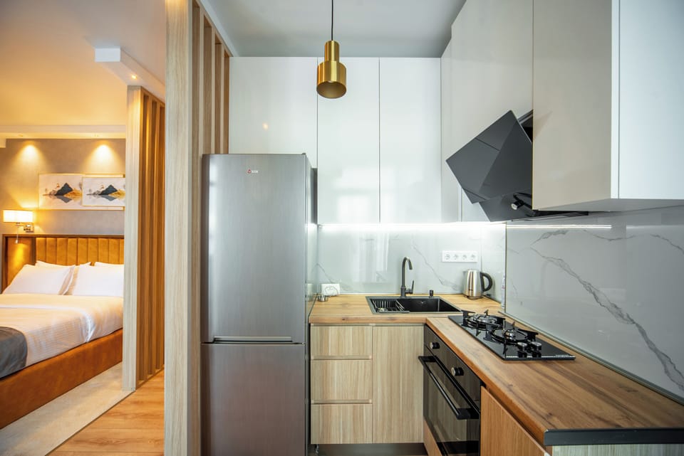 Basic Apartment, Non Smoking | Private kitchenette | Electric kettle, paper towels