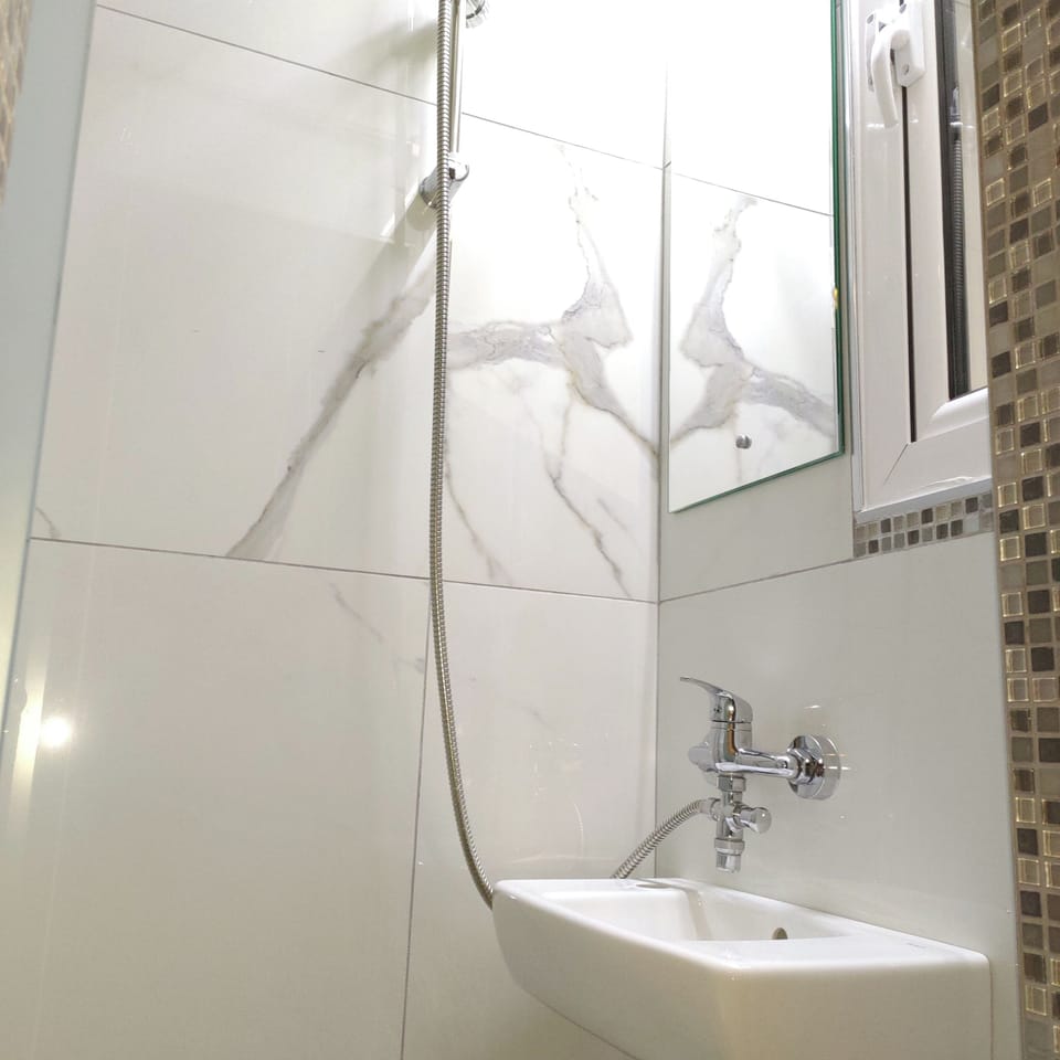 Apartment | Bathroom | Shower, hair dryer, towels