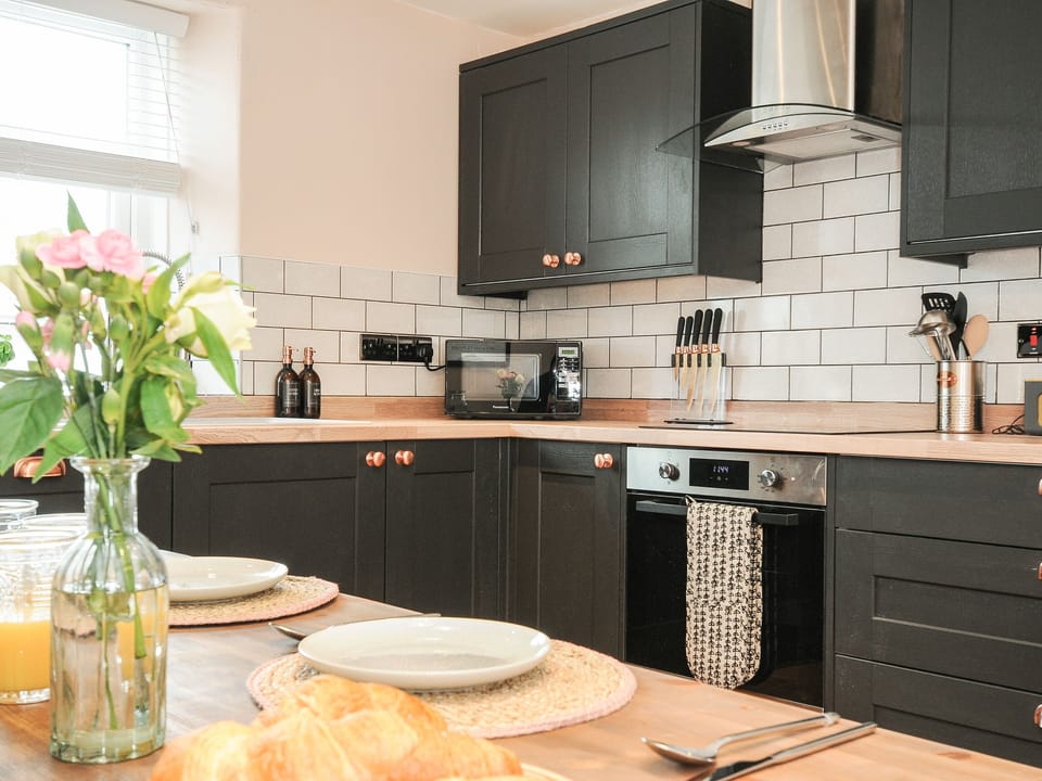 Fridge, dishwasher, electric kettle, toaster