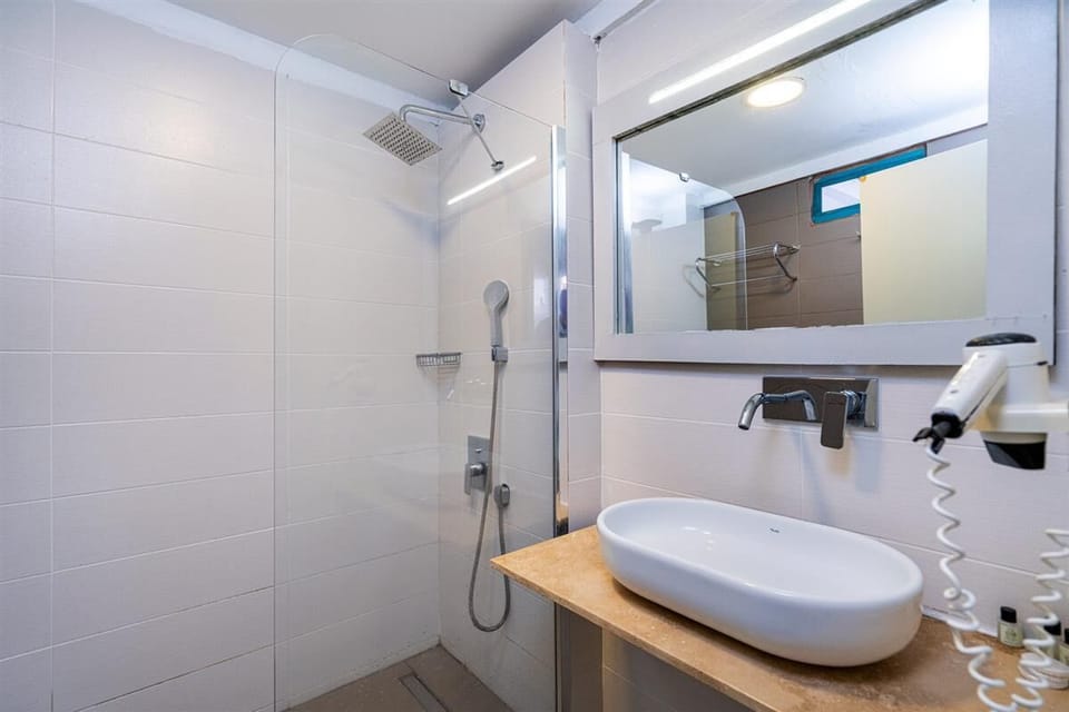 Standard Double or Twin Room | Bathroom | Rainfall showerhead, hair dryer, towels, soap