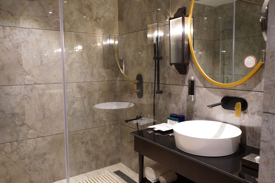 Deluxe Suite (Deluxe Suite) | Bathroom | Shower, rainfall showerhead, free toiletries, hair dryer (on request)