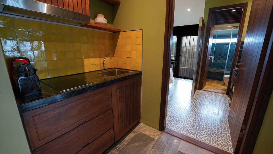 Family Apartment, 2 Bedrooms, Beach View | Private kitchen | Mini-fridge, espresso maker, electric kettle, coffee grinder