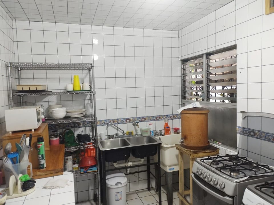 Shared fridge, microwave, paper towels