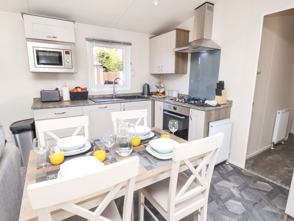 Fridge, dishwasher, electric kettle, toaster