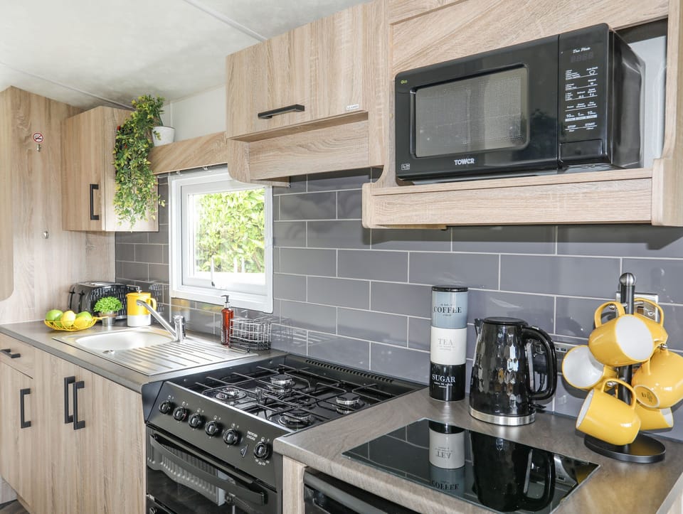Fridge, dishwasher, electric kettle, toaster