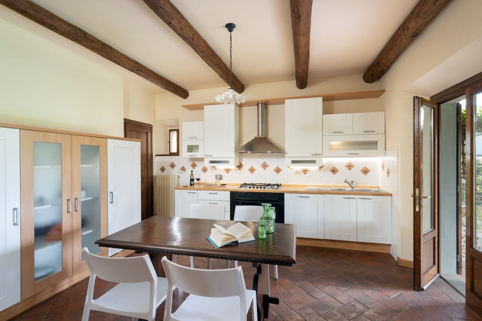 Deluxe Villa | Private kitchen | Full-size fridge, microwave, oven, stovetop