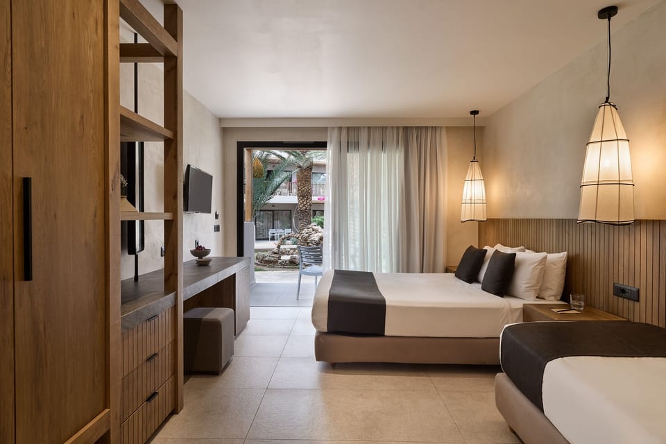 Superior Triple Room, Garden View | In-room safe, desk, iron/ironing board, free WiFi