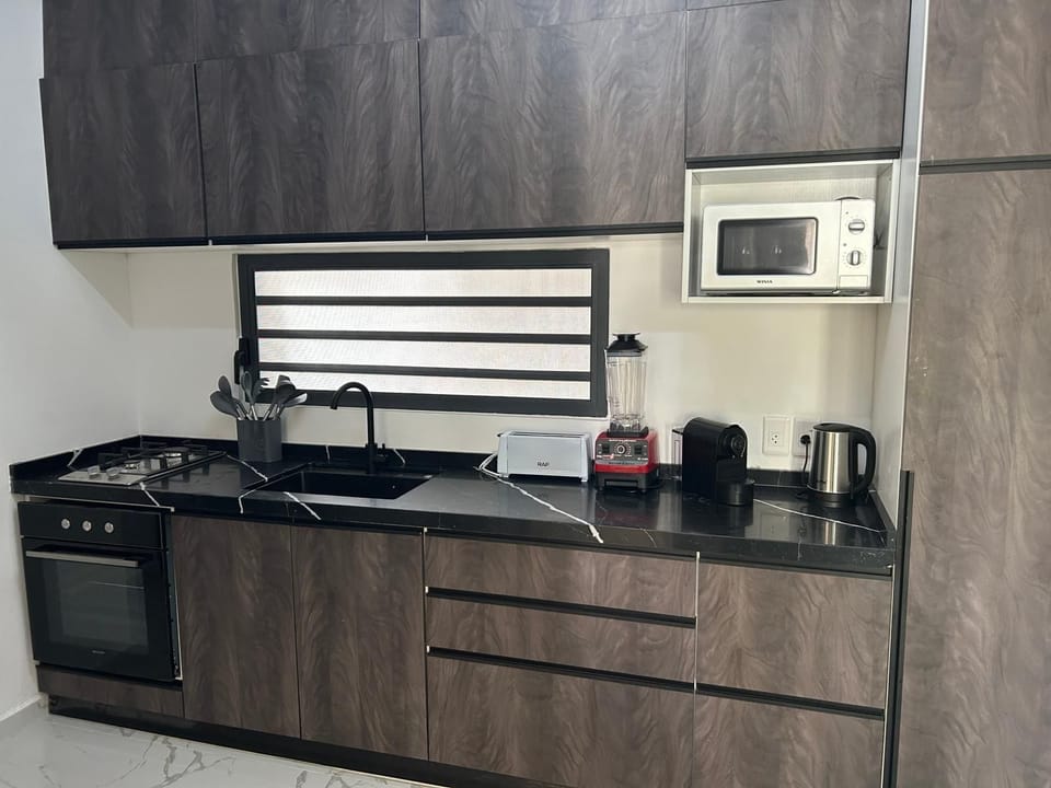 Standard Apartment | Private kitchen | Espresso maker, full-size fridge, microwave, electric kettle