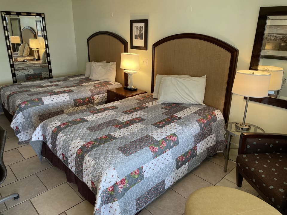Standard Room, 2 Double Beds, Partial Ocean View | Free WiFi, bed sheets