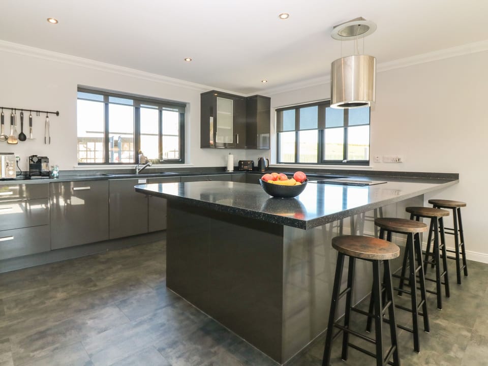 Fridge, dishwasher, electric kettle, toaster