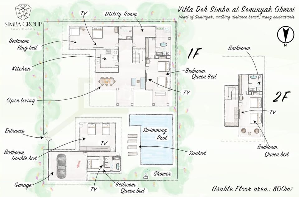 Luxury Villa, 5 Bedrooms, Garden View | Floor plan