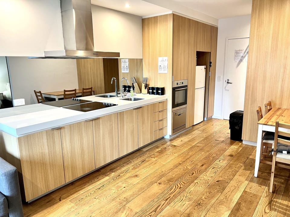 Deluxe Apartment | Private kitchen | Full-size fridge, microwave, oven, stovetop