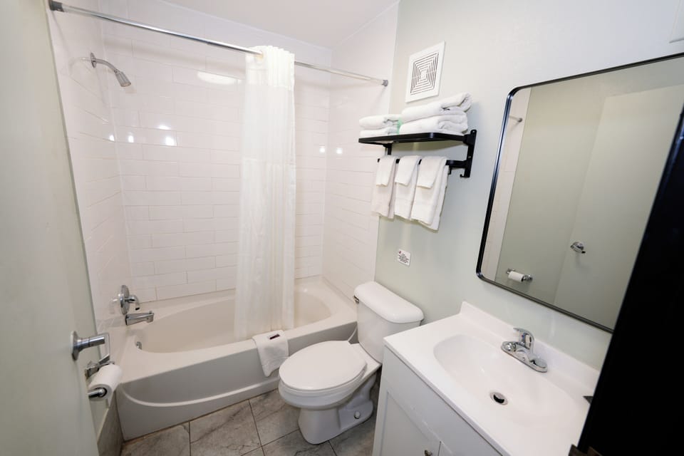 Towels, soap, shampoo, toilet paper