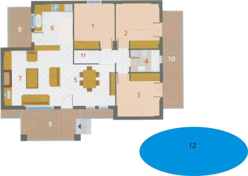 Villa, 3 Bedrooms, Smoking, Private Pool | Floor plan
