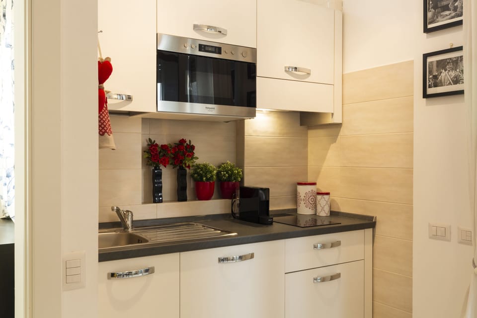 City Apartment | Private kitchen | Full-size fridge, microwave, stovetop, espresso maker