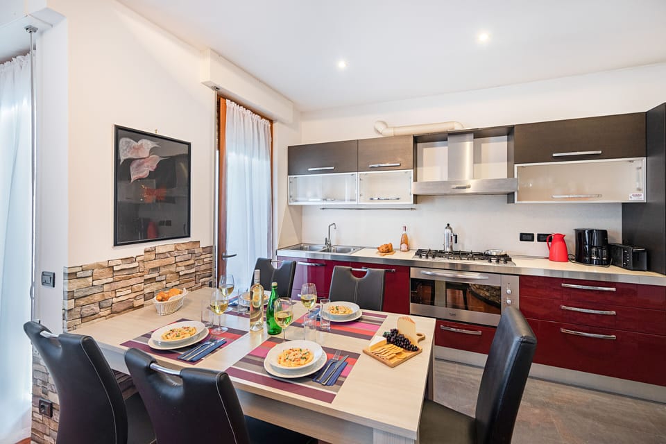 Apartment | Private kitchen | Fridge, microwave, oven, stovetop