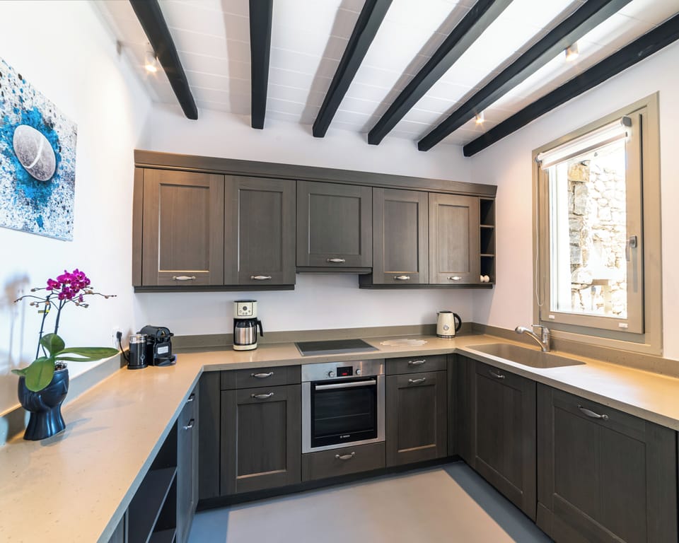 Villa | Private kitchen | Full-size fridge, oven, stovetop, cookware/dishes/utensils