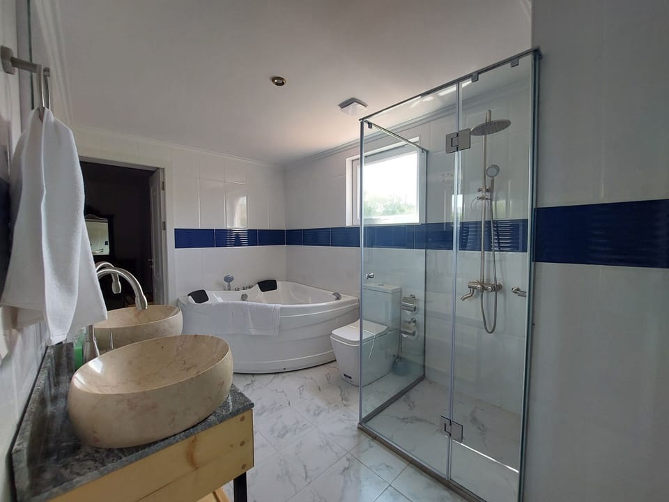 Presidential Suite | Bathroom | Separate tub and shower, jetted tub, rainfall showerhead