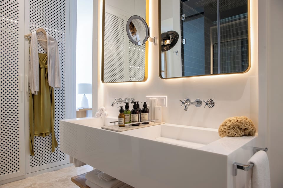 Villa, 2 Bedrooms, Private Pool, Sea View (Panoramic) | Bathroom | Shower, rainfall showerhead, free toiletries, hair dryer