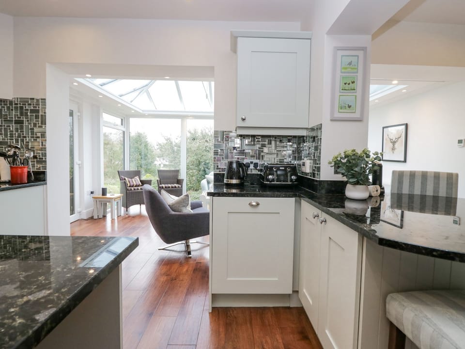 Fridge, dishwasher, electric kettle, toaster