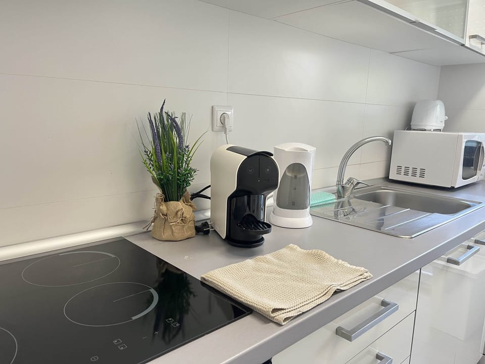 Apartment | Private kitchen | Full-size fridge, microwave, oven, stovetop