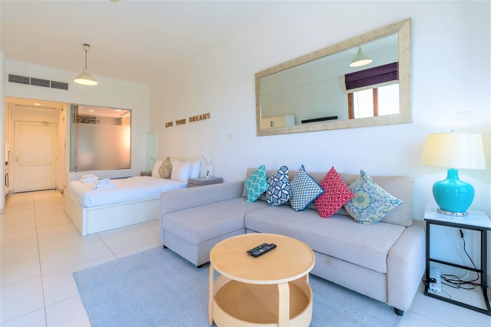 Apartment (0 Bedroom) | Living area | 50-cm plasma TV with satellite channels, TV