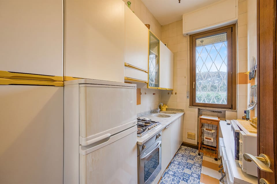 Family Apartment, Multiple Bedrooms (Annamaria's House Beachfront) | Private kitchen | Fridge, microwave, oven, stovetop