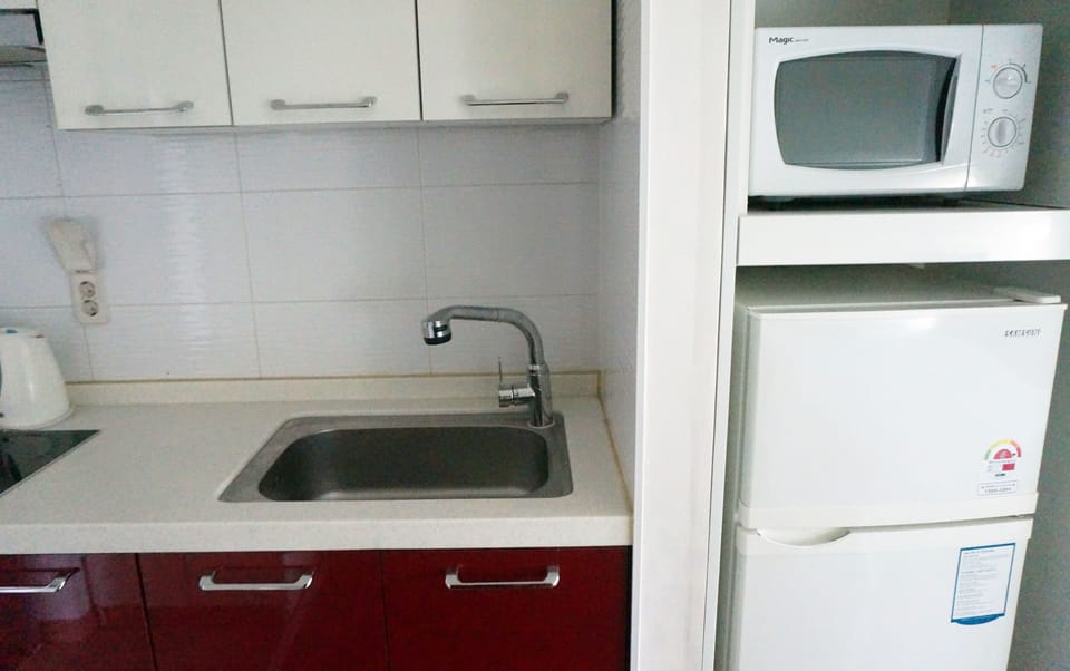 Standard Double Room | Private kitchenette | Fridge, coffee/tea maker