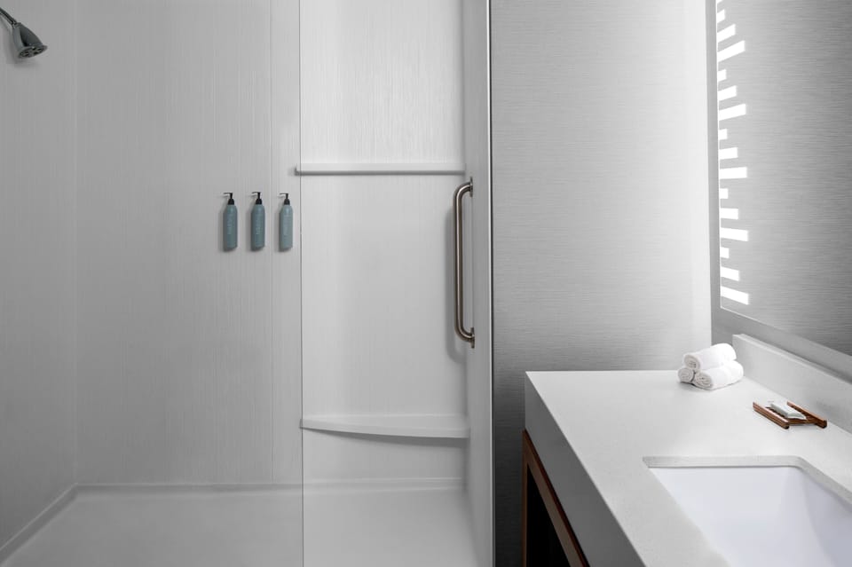 Free toiletries, hair dryer, towels