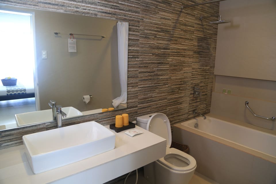 Shower, hair dryer (on request), slippers, towels