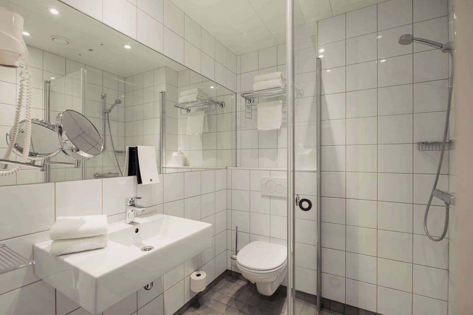 Premium Room, 1 King Bed, Non Smoking | Bathroom | Shower, hair dryer, towels