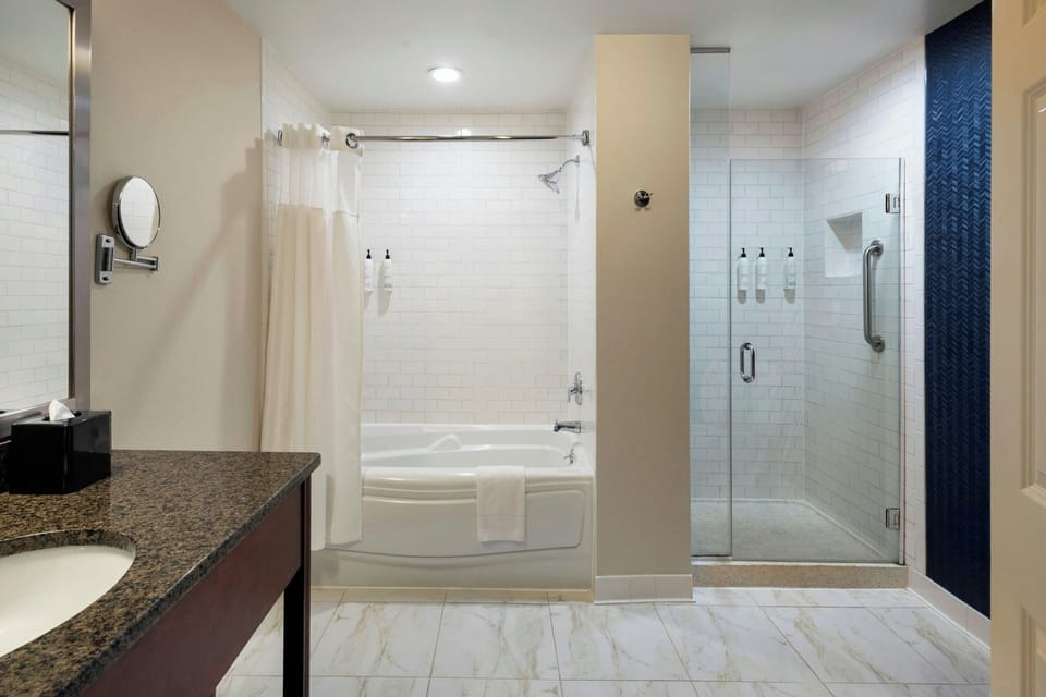 Free toiletries, hair dryer, towels
