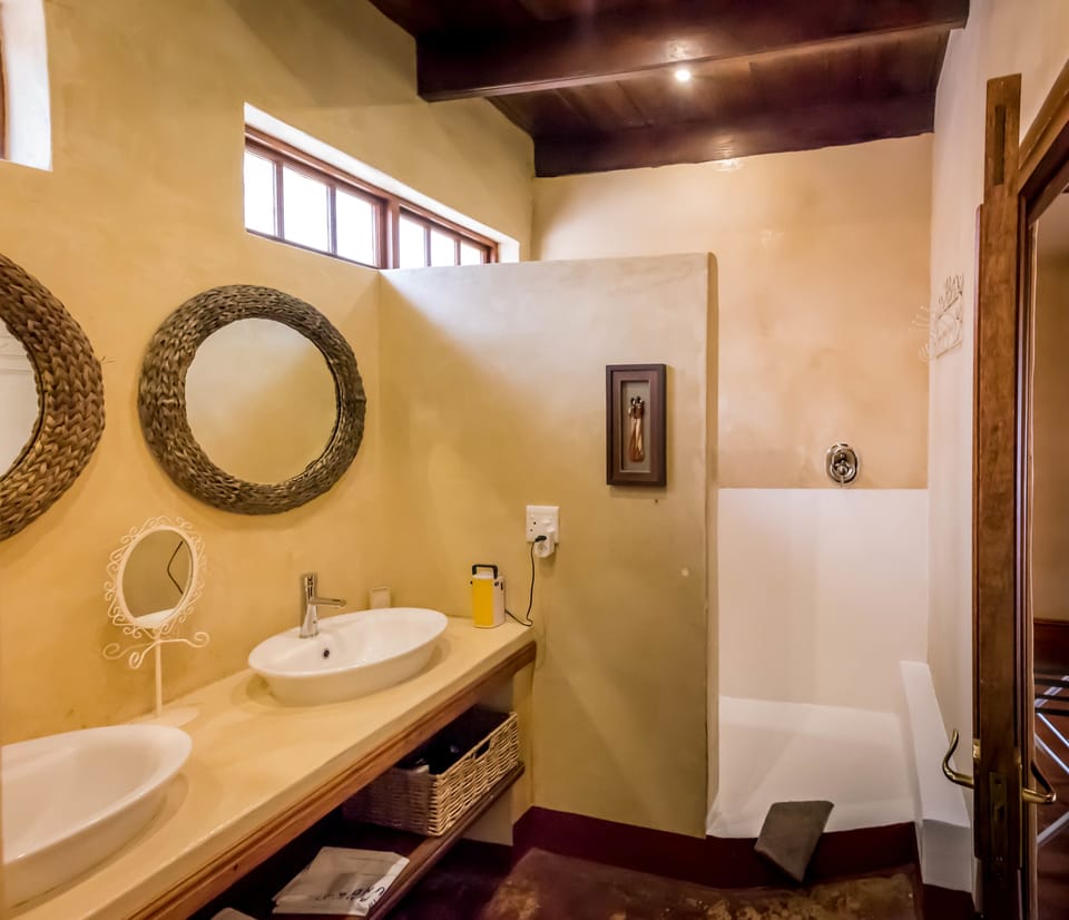 Luxury Room (at the Barnyard) | Bathroom | Separate tub and shower, rainfall showerhead, hair dryer, soap