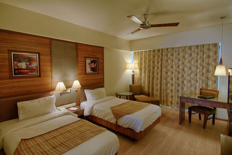 In-room safe, desk, laptop workspace, blackout drapes